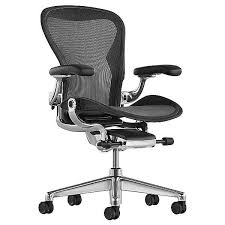 aeron office chair a size b graphite by herman miller color black finish polished aluminum aer1b23awszsg1g1cdc7bk23103