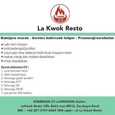 Contoh surat lamaran kerja umum, bank, karyawan, alfamart, pt, sekolahan, formal, fresh graduate, bahasa inggris, via email, tulis tangan, simple & downloadable. Jobs Surabaya Surabaya Indonesia Facebook