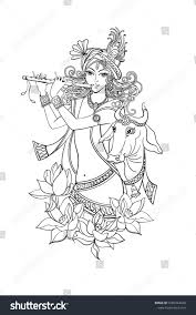 Young Smiling Lord Krishna Flute Sacred Stock Vector Royalty Free 1609344436 In 2020 Krishna Flute Lord Krishna Krishna