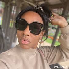 Canberra Black Oversized T-Bar Cat Eye Sunglasses