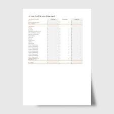 3 Year Profit Loss Statement Excel Yvoxs