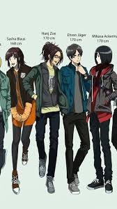 The attack on titan franchise created, written and illustrated by hajime isayama has given birth to an extensive number of popular characters. Attack On Titan Characters Height Chart Mikasa Ackerman Eren Desktop Background