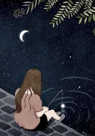 Pin By Melek Yahya On Moon And Star Art Art Wallpaper Girls Cartoon Art