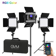 Gvm Rgb Led Video Lighting Kit 800d Studio Video Lights With App Control Video Lighting Kit For Youtube Photography Lighting 3 Packs Led Light Panel 3200k 5600k 8 Kinds Of The Scene Lights