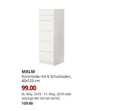 Ikea Chemnitz Malm Kommode Mit 6 Schubladen Weiss Spiegelglas 40x123 Cm Malm Kommode Spiegelglas Ikea Malm Kommode