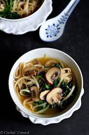 30 Minute Rice Noodle Soup Recipe With Mushrooms Kale Recipe Rice Noodle Soups Vegetarian Recipes Kale Recipes