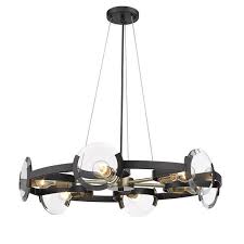 Glass is a perfect choice for those looking for modern elegance. Golden Lighting Amari 6 Light Black Modern Contemporary Clear Glass Drum Chandelier Rona