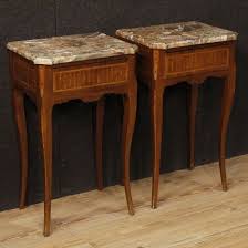 1450 Pair Of Inlaid Italian Bedside Tables With Marble Top Pair Of Italian Bedside Tabl Marble Topped Bedside Table Vintage Bedside Table Small Bedside Table