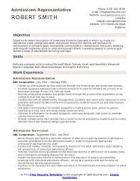 Admissions Representative Resume Samples Qwikresume