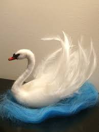 Oiseaux Feutres D Aiguille Waldorf Cygne Blanc Ornement De Pepiniere Cadeau Sculpture Douce Animaux Oiseau De Laine Decor D Art Oiseaux De Feutre Feutrage A L Aiguille Et Art En Feutrine