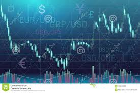 candlestick chart in financial market vector illustration on