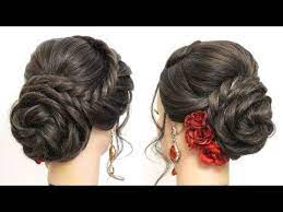 New Bridal Hairstyle For Girls With Flower Bun Wedding Updo Youtube New Bridal Hairstyle Side Bun Hairstyles Wedding Bun Hairstyles