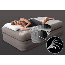 Intex 64443e Inflatable Prime Comfort Elevated Twin Airbed With Built In Pump Walmart Com Comfort Gray Air Bed Air Mattress