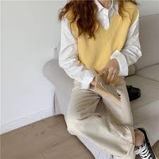 Shop fashion, beauty & lifestyle with free worldwide shipping. Basic Autumn Knitted Vest Korean Retro V Neck Sweater Vest Women S Fashion Tops Other Tops On Carousell