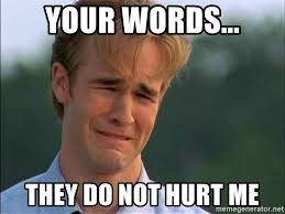 You don't believe a word i say. Your Words They Do Not Hurt Me Dawson Crying Meme Generator
