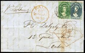 Tasmania Postal History 1856 Large Part Entire To London Pr Lightning With Large Star 2d 4d Sg 16 Mad On Collections Browse And Find Over Filatelia