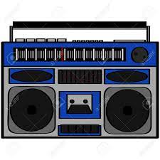 Cartoon Illustration Showing An Eighties Style Boom Box Cartoon Illustration Eighties Style Cartoon