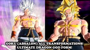 Ultimate finish requirement is to keep nappa alive • giant form: Goku S New Form Ultimate Celestial Dragon God Goku Absalon All Transformations Db Xenoverse 2 Youtube