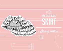 Burlesque Bustle Skirt Sewing Pattern Diy Tiered Skirt For Etsy Skirt Patterns Sewing Bustle Skirt Sewing Skirts