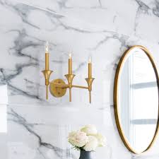 Find wall sconces at wayfair. Modern Contemporary 3 Lights Gold 15 5 In Wall Sconce Vanity Lighting For Bathroom L15 5 X H6 7 Overstock 32587135