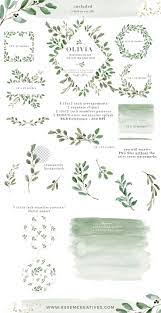 Watercolor Olive Branch Leaves Clipart Rustic Laurel Wreath Png Olive Branch Leaf Clipart Wedding Clipart