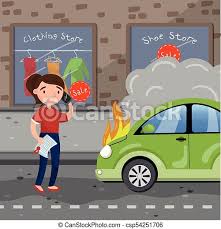 Posted in icon and logo. Female Driver Calling For Help After Car Accident On City Street Car Insurance Concept Vector Illustration In Cartoon Style Canstock