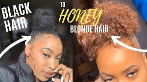 I Dyed My Hair Black To Honey Blonde Creme Of Nature Box Dye Ajah Wright Youtube Honey Blonde Hair Dyed Natural Hair Black Hair Dye