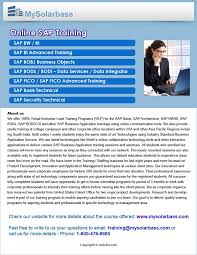 Mysolarbass Inc Online Sap Training Train Sap Sap Bi