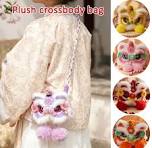 Traditional Chinese Style Lion Dance Plush Toy Bag New Year Kids Pendants  Gift