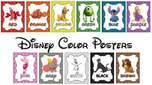 Includes 11 Full Page Color Posters Red Yellow Orange Green Blue Purple Brown Bla Disney Themed Classroom Disney Classroom Kindergarten Classroom Themes