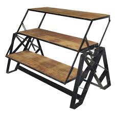 Expressly Hubert 3 In 1 Industrial Black Iron Convertible Shelf 44 W X 24 D X 31 H Wood Shelves Shelves Living Room Renovation