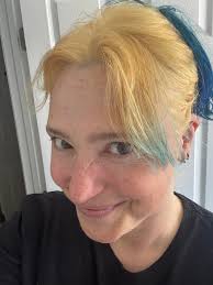 Blue is her color!!! Pre lighted my 3rd Ava this week and recolored her  this beautiful blue! Curls cause why not!