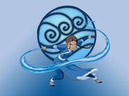 The third image is of katara in a green cloak over her water tribe clothing, shooting a chunk of ice from her waterskin. Gyh Dmfqlf2xom