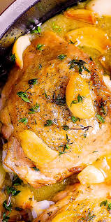 Garlic Thyme Chicken Thighs With Gravy Sponsored Chicken Gravy Thyme Chicken Baked Chicken Thighs Pork Recipes