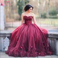 Find More Wedding Dresses Information About Dark Red Ball Gowns Wedding Dress Burgundy Prom Dress Strapless Prom Dresses Prom Dresses Ball Gown