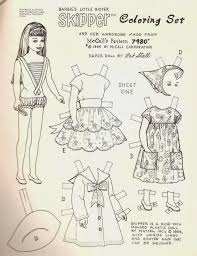 Barbie S Little Sister Skipper Coloring Set Vintage Paper Dolls Paper Dolls Paper Dolls Printable