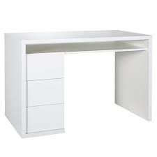 Moneta Bureau Laque Blanc Avec 3 Tiroirs Decoration Chambre Ado Idee Deco Bureau Bureau