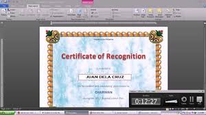 Making Certificate Using Microsoft Word 2010 Youtube