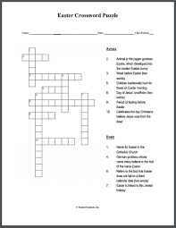 Then, make a word list with an answer and a clue on each line. Easter Holiday Free Printable Crossword Puzzle For Kids