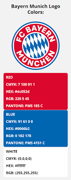 Maybe you would like to learn more about one of these? Bayern Munich Color Codes Hex Rgb Cmyk And Pantone Bayern Munich Bayern Team Colors