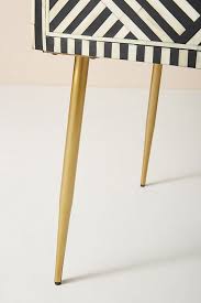 Black And White Striped Console Table Optical Inlay Desk Bone Inlay Furniture Bone Inlay Inlay Furniture