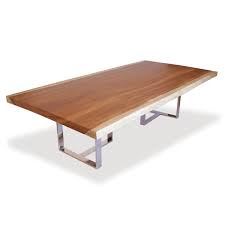 Your insider's guide for sourcing home furnishing products. Live Edge Wood Slab Stainless Steel Dining Table Rotsen Furniture Touch Of Modern