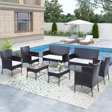 This coffee table with drawers and shelves has been rigorously tested to meet the standards for safety, performance, and durability and is backed by a 1 year. Uhomepropatio Furniture Sets Clearance 8 Piece Porch Conversation Sets Patio Bistro Set Outdoor Chairs With Glass Coffee Table Deck Furniture Pe Rattan Wicker Patio Set For Backyard Garden Poolside Q10761 Dailymail