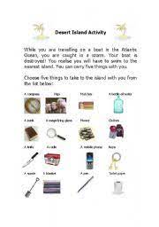 Check spelling or type a new query. Desert Island Activity Esl Worksheet By Espritlibre
