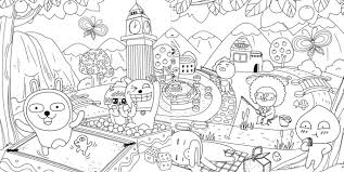 Supercoloring.com is a super fun for all ages: New Hello Kakao Friends Coloring Book 104 Pages Art Book Ryan Apeach Coloring Books Book Art Kakao Friends