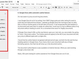Google Docs Adds Automatic Outline Feature Google Docs Newspaper Article Template Google