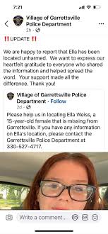 SHE HAS BEEN FOUND. THANK YOU, EVERYONE!
