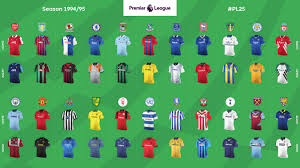 Premier league (1) toffees goodison park: Kits From The 25 Premier League Seasons