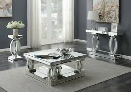 With various levels and ample top surface, youll have plenty of room to display your favorite decorative items while still having space to dine, entertain, and accom. Contemporary Mirrored Acrylic Occasional 3 Piece Coffee Table Set Ebay