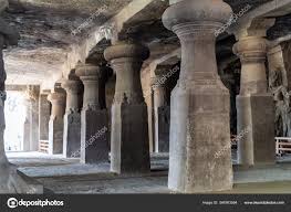 Pillars Elephanta Caves Ruins Mumbai ...